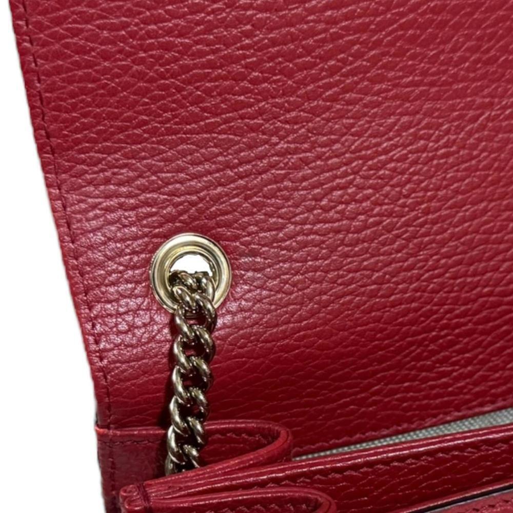 GUCCI Red Leather Shoulder Bag - Picture 7 of 10